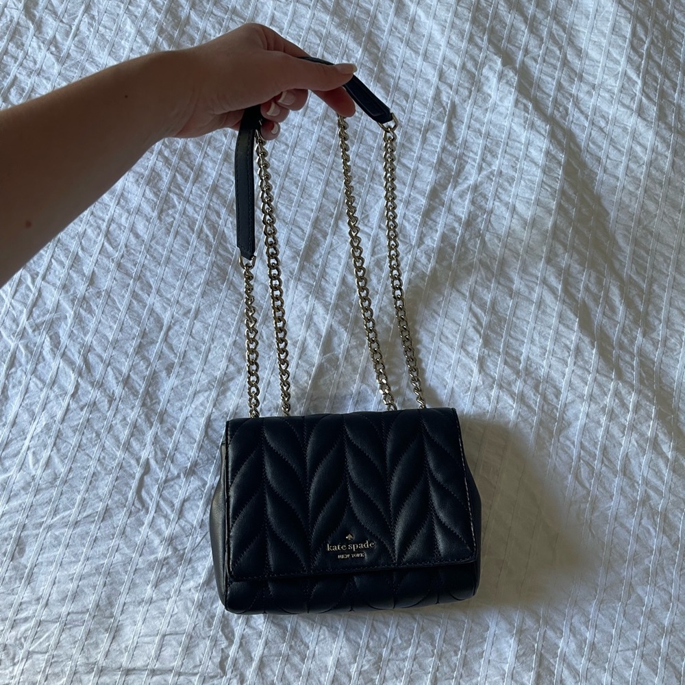 Black quilted Kate Spade lambskin bag/crossbody